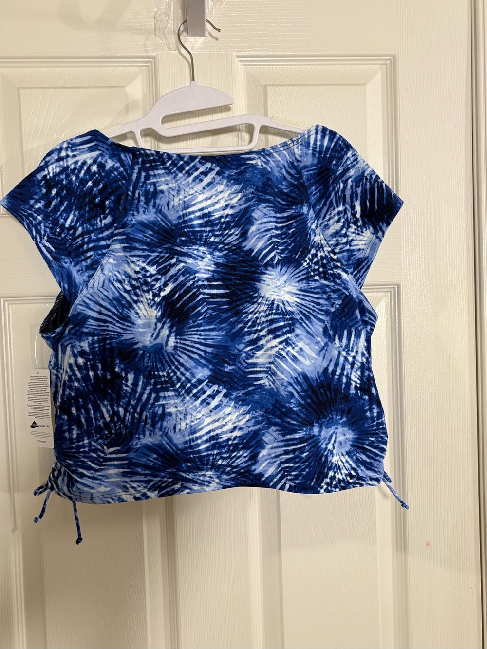 Lands End Blue Tie-Dye Swim Top Size 18W